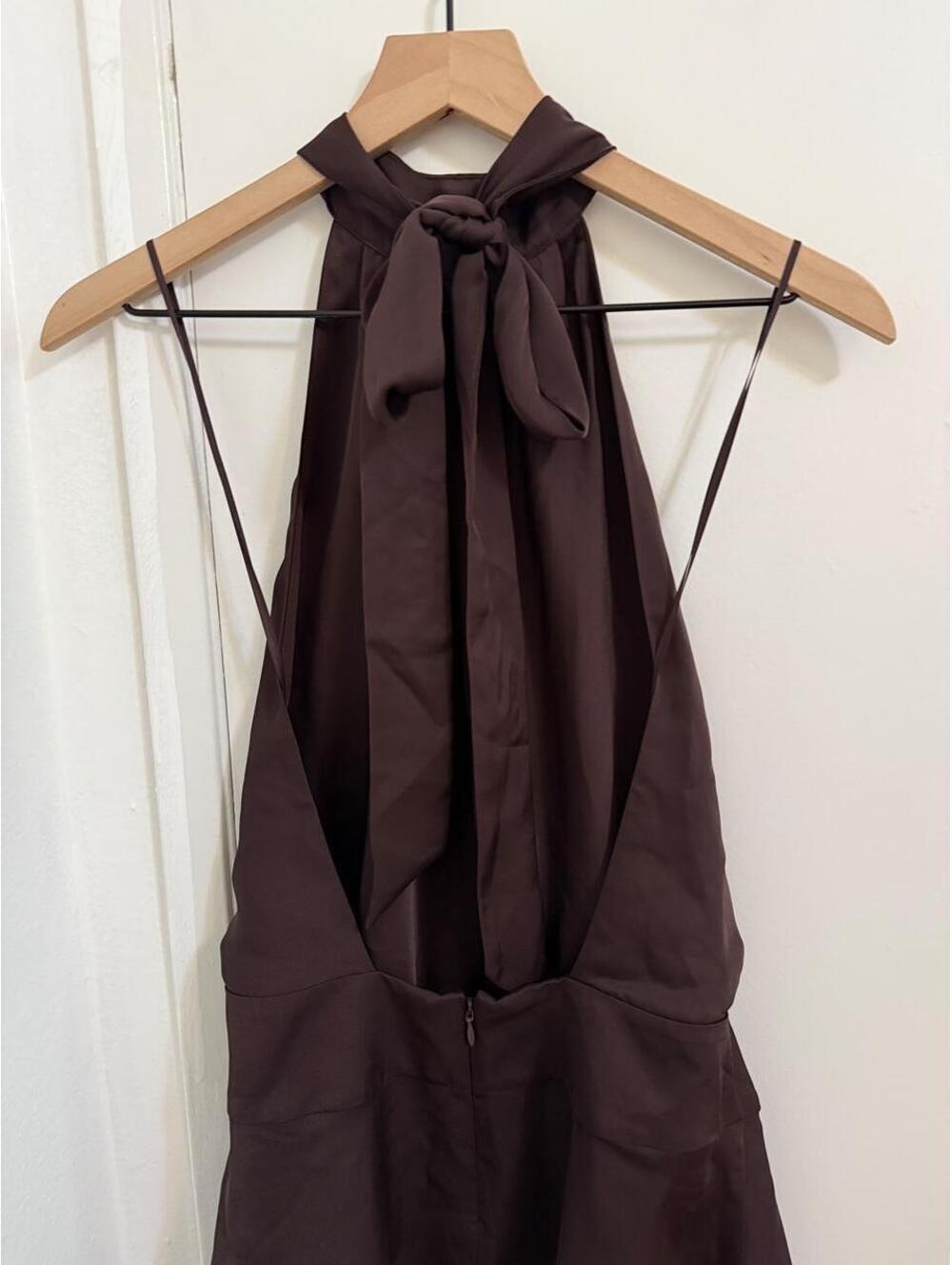 Aritzia Possie Satin Dress | Rich Mocha Brown 🌰✨ | Size 4 - Picture 5 of 7